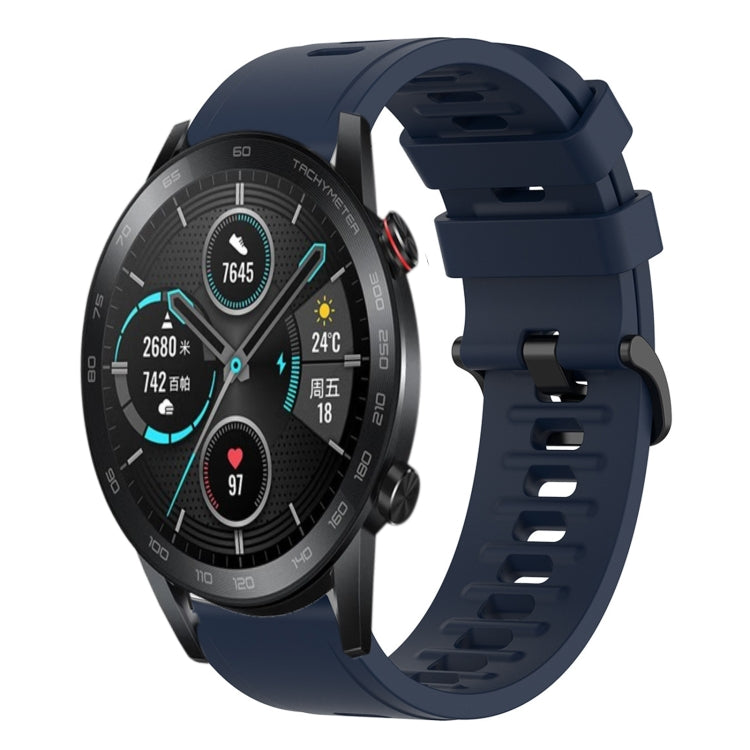For Honor MagicWatch2 42mm 20mm Solid Color Soft Silicone Watch Band