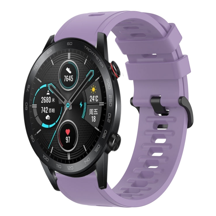 For Honor MagicWatch2 42mm 20mm Solid Color Soft Silicone Watch Band