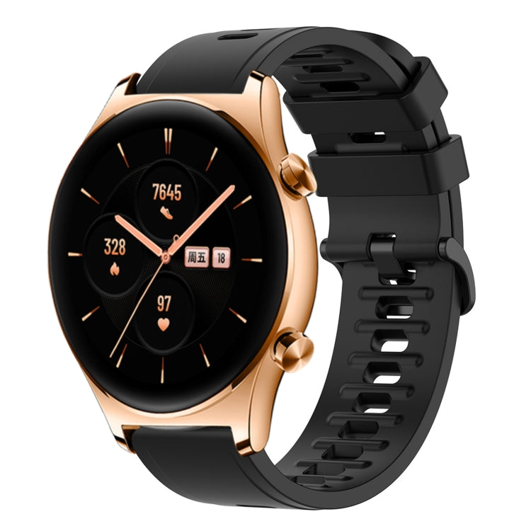For Honor Watch GS 3 22mm Solid Color Soft Silicone Watch Band