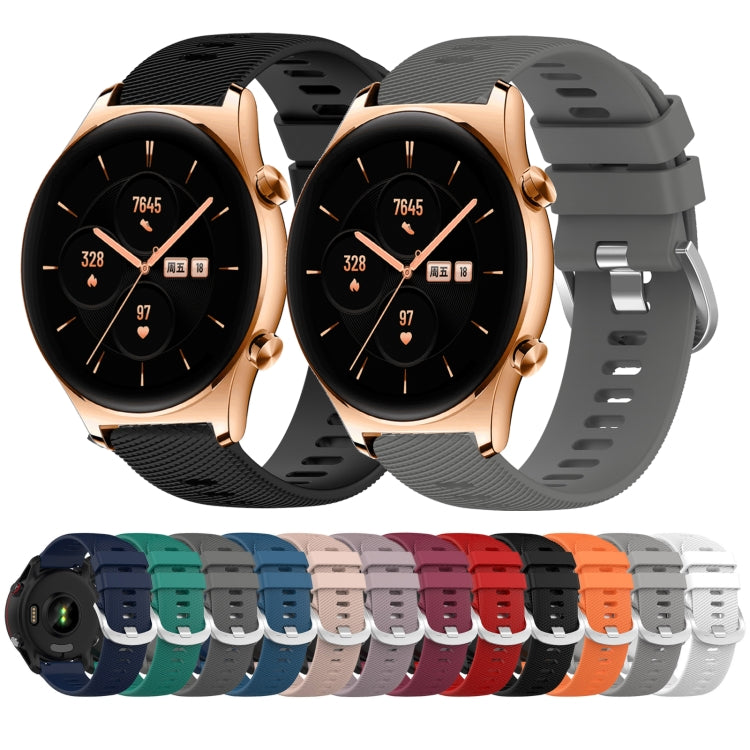 For Honor Watch GS 3 22mm Solid Color Soft Silicone Watch Band