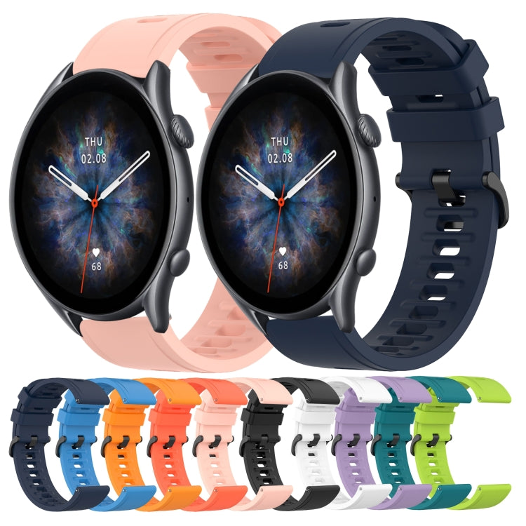 For Amazfit GTR 3 Pro 22mm Solid Color Soft Silicone Watch Band