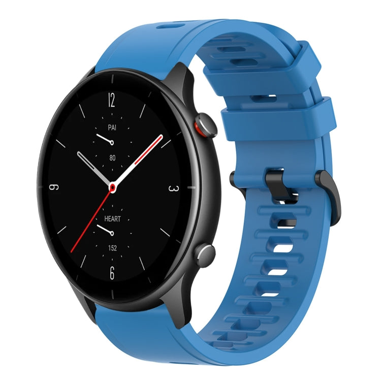 For Amazfit GTR 2e 22mm Solid Color Soft Silicone Watch Band