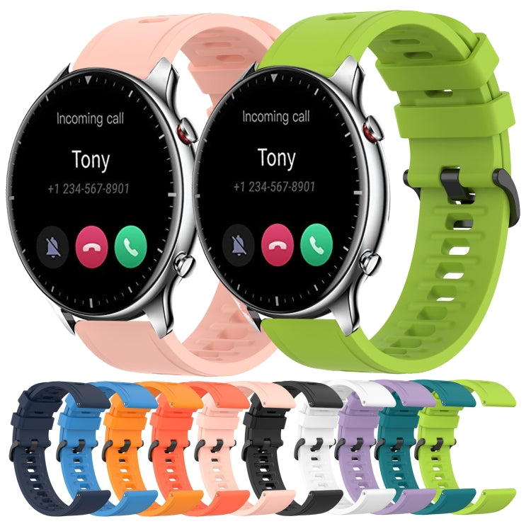 For Amazfit GTR 2 22mm Solid Color Soft Silicone Watch Band