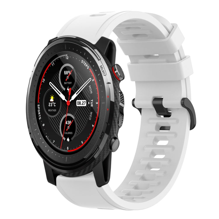 For Amazfit 3 22mm Solid Color Soft Silicone Watch Band