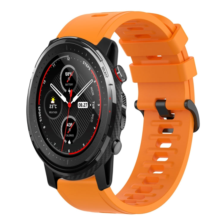For Amazfit 3 22mm Solid Color Soft Silicone Watch Band