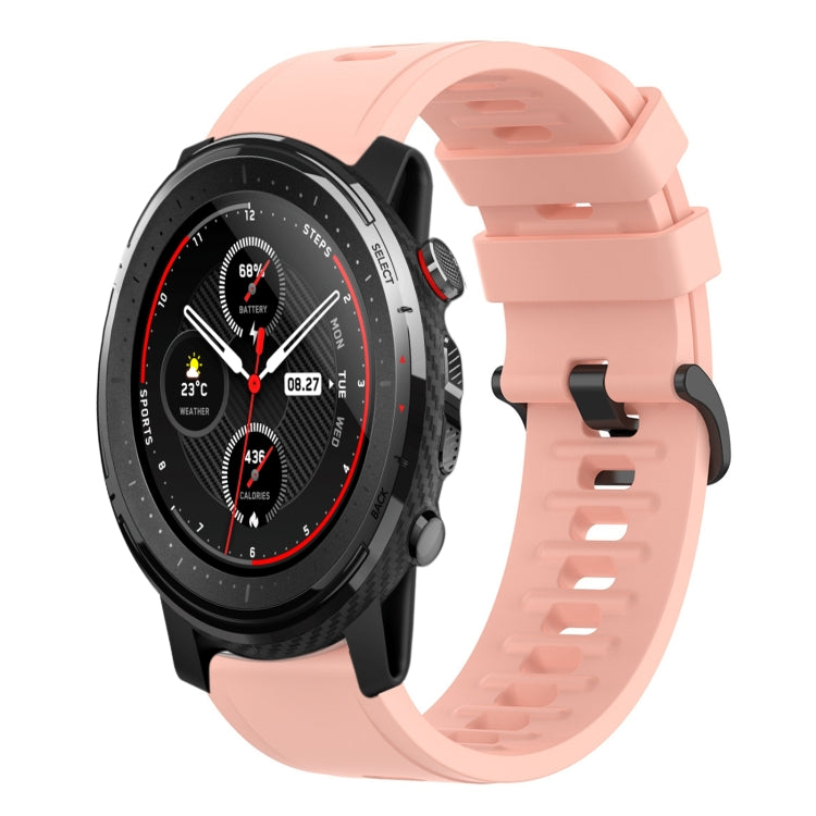 For Amazfit 3 22mm Solid Color Soft Silicone Watch Band