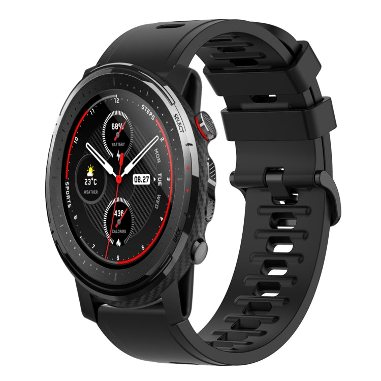 For Amazfit 3 22mm Solid Color Soft Silicone Watch Band
