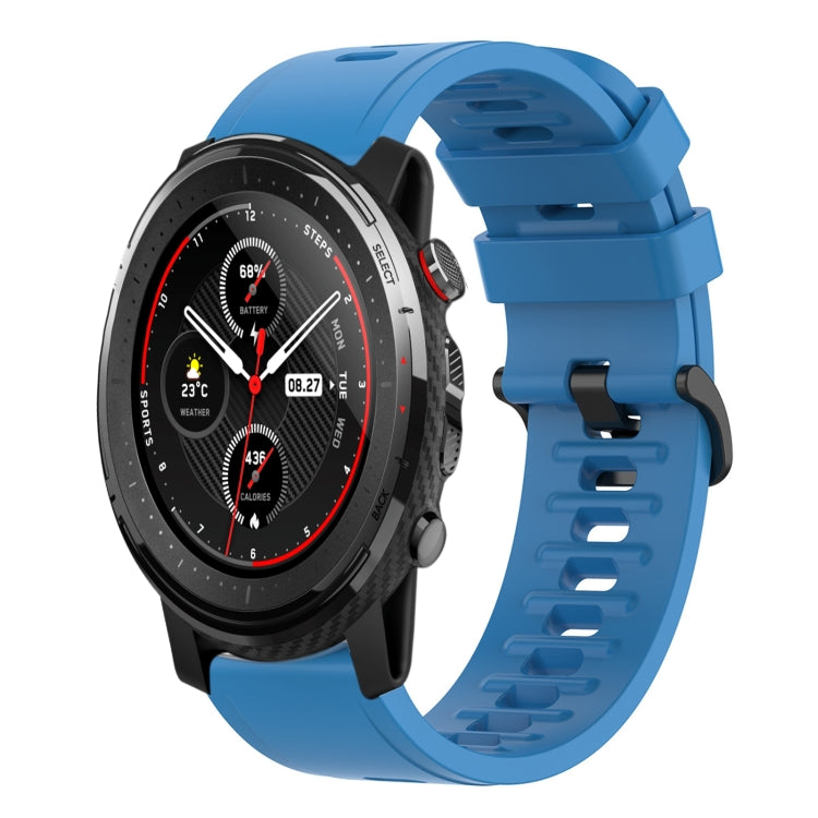 For Amazfit 3 22mm Solid Color Soft Silicone Watch Band