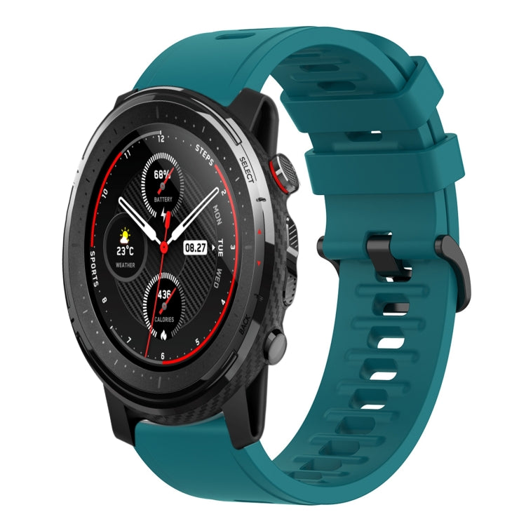For Amazfit 3 22mm Solid Color Soft Silicone Watch Band