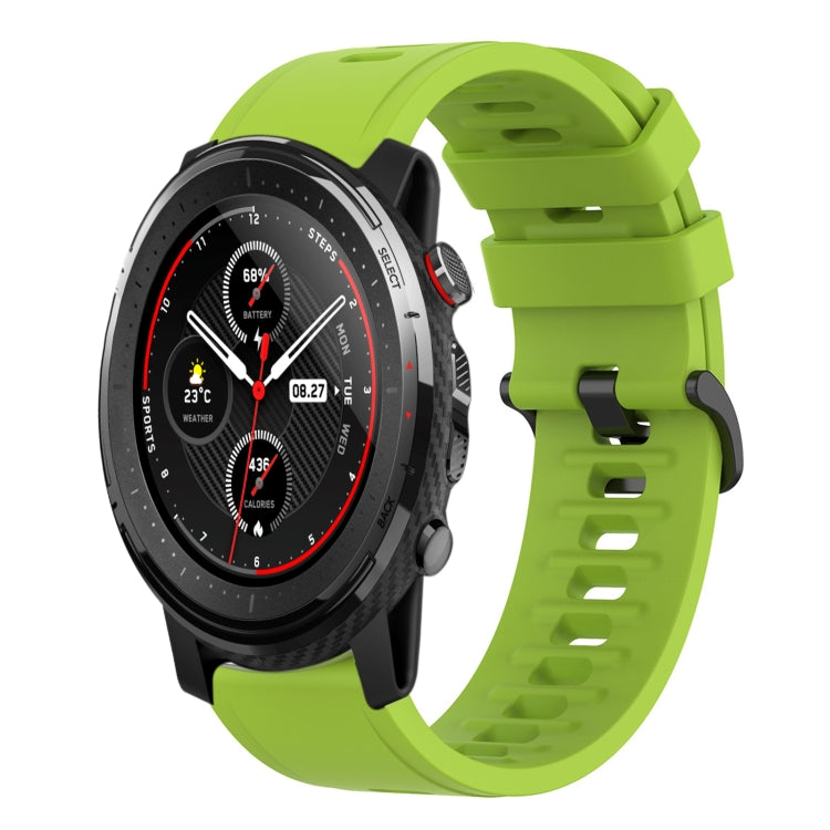 For Amazfit 3 22mm Solid Color Soft Silicone Watch Band