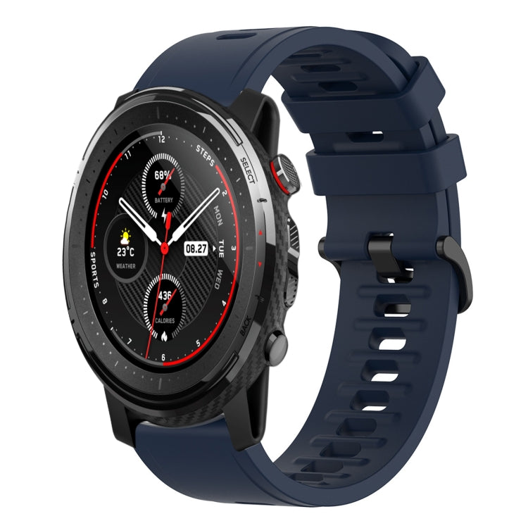 For Amazfit 3 22mm Solid Color Soft Silicone Watch Band