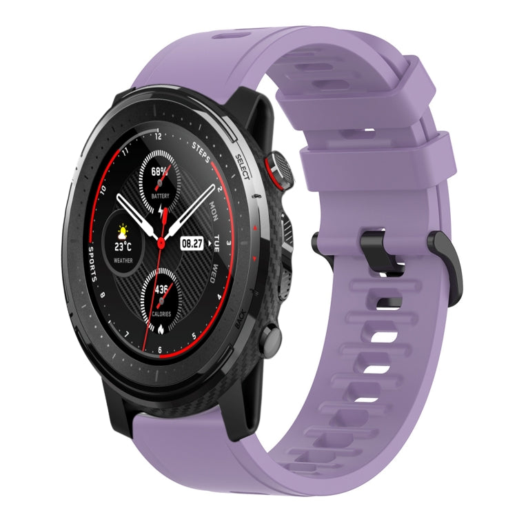 For Amazfit 3 22mm Solid Color Soft Silicone Watch Band