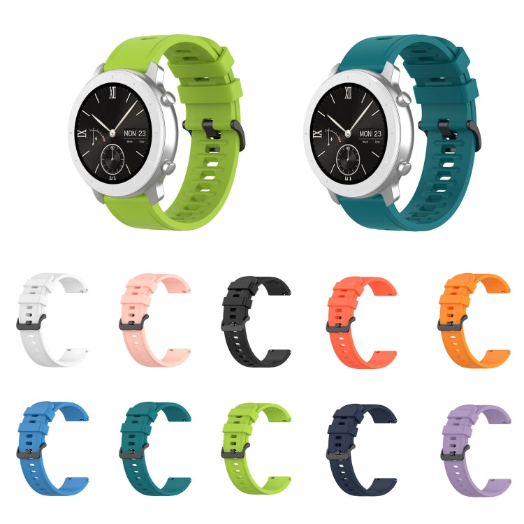 For Amazfit 3 22mm Solid Color Soft Silicone Watch Band