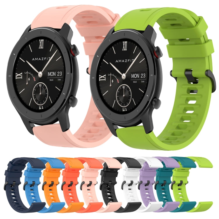 For Amazfit GTR 47mm 22mm Solid Color Soft Silicone Watch Band