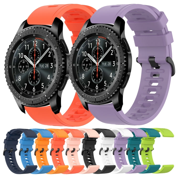 For Samsung Gear S3 Frontier 22mm Solid Color Soft Silicone Watch Band