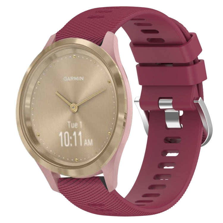 For Garmin Vivomove 3S 18mm Solid Color Silicone Watch Band