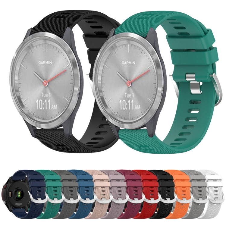 For Garmin Vivomove 3S 18mm Solid Color Silicone Watch Band