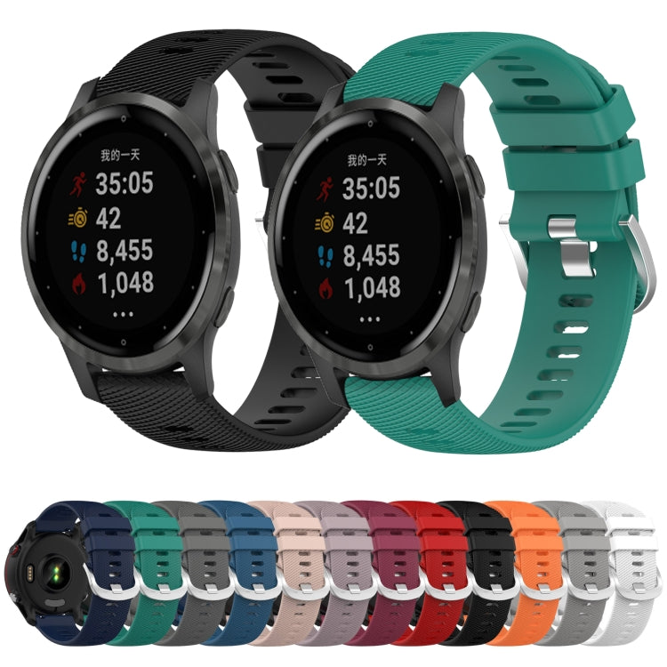 For GarminActive S 18mm Solid Color Silicone Watch Band