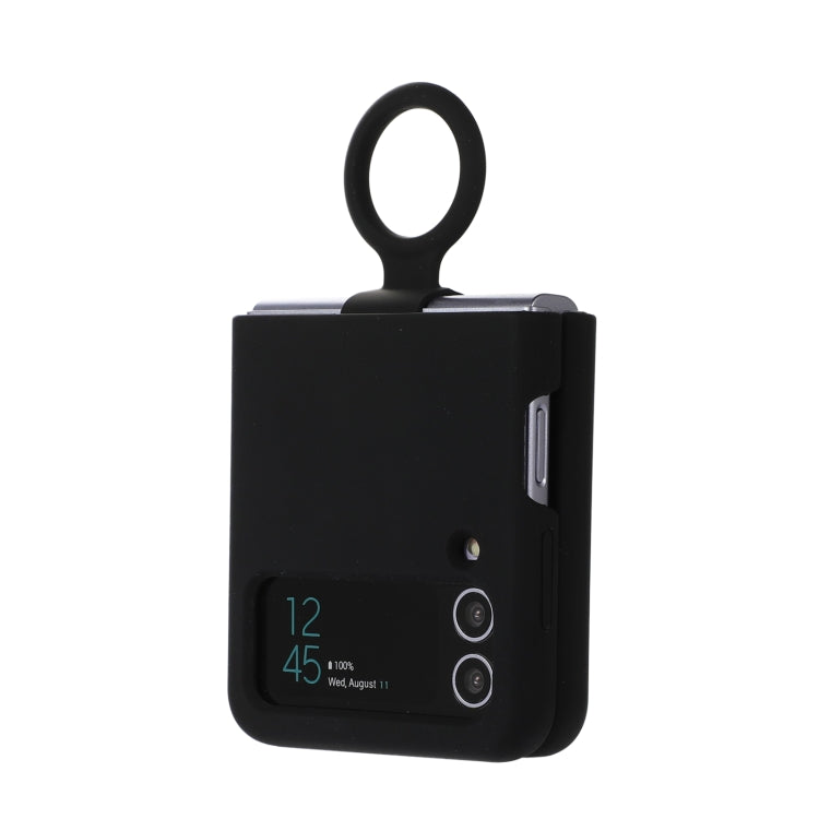 For Samsung Galaxy Flip 3 Silicone Integrated Ring Buckle Phone Case