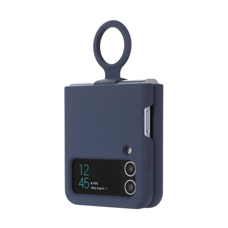 For Samsung Galaxy Flip 3 Silicone Integrated Ring Buckle Phone Case