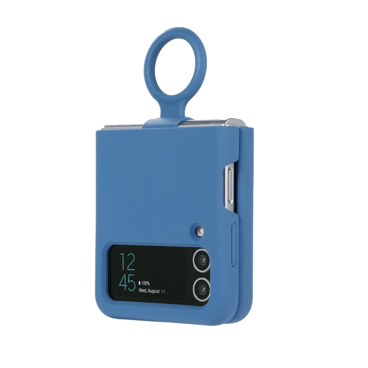 For Samsung Galaxy Flip 3 Silicone Integrated Ring Buckle Phone Case