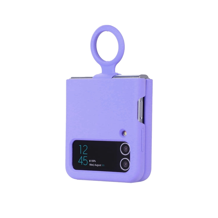 For Samsung Galaxy Flip 3 Silicone Integrated Ring Buckle Phone Case