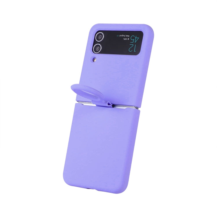 For Samsung Galaxy Flip 3 Silicone Integrated Ring Buckle Phone Case