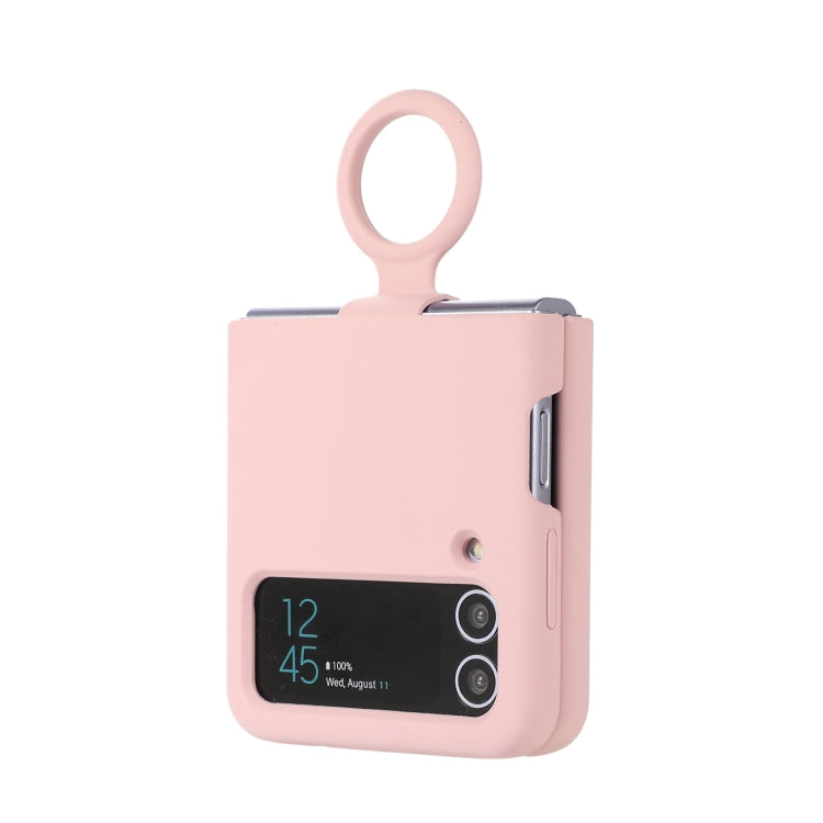 For Samsung Galaxy Flip 3 Silicone Integrated Ring Buckle Phone Case
