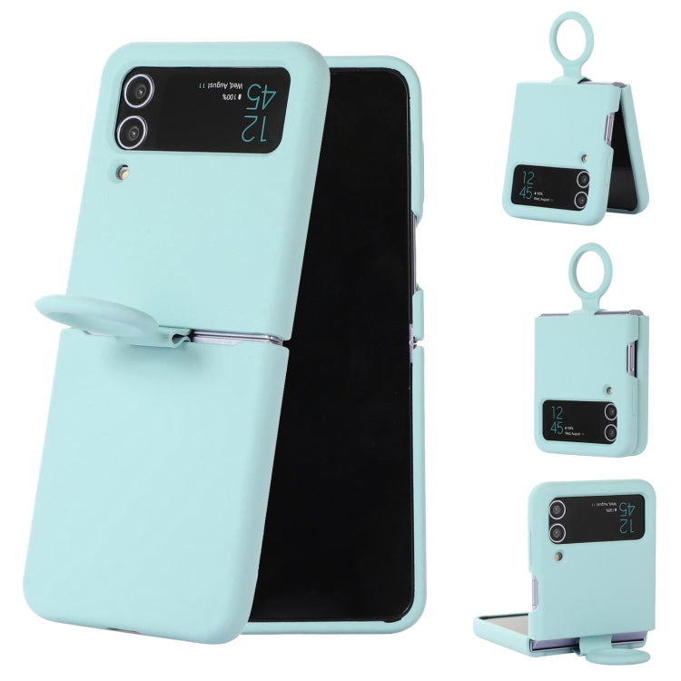For Samsung Galaxy Flip 3 Silicone Integrated Ring Buckle Phone Case