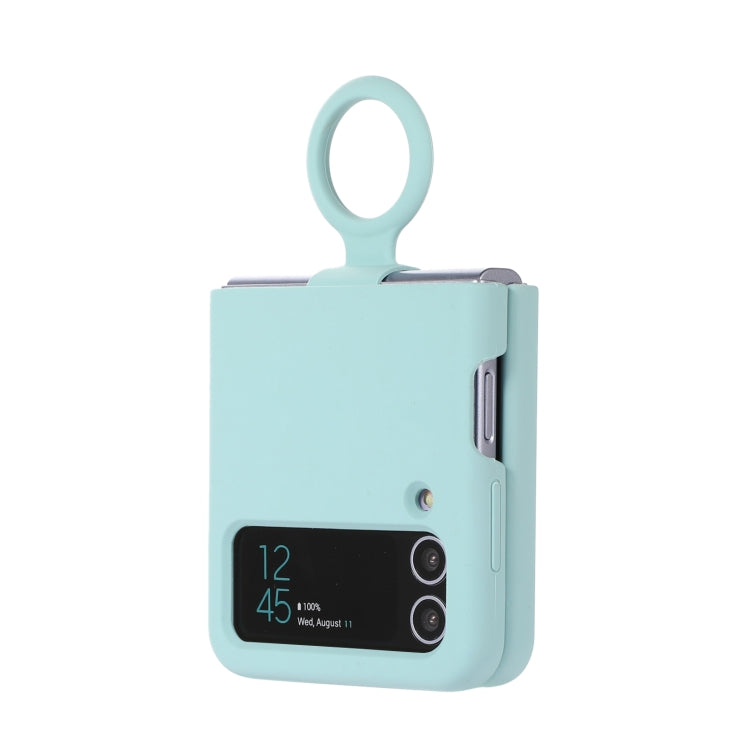 For Samsung Galaxy Flip 3 Silicone Integrated Ring Buckle Phone Case