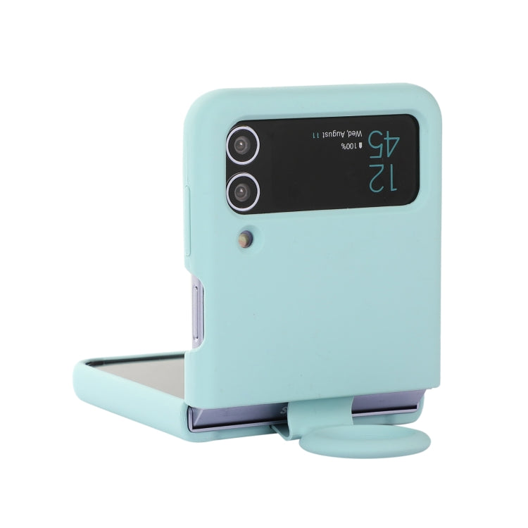 For Samsung Galaxy Flip 3 Silicone Integrated Ring Buckle Phone Case