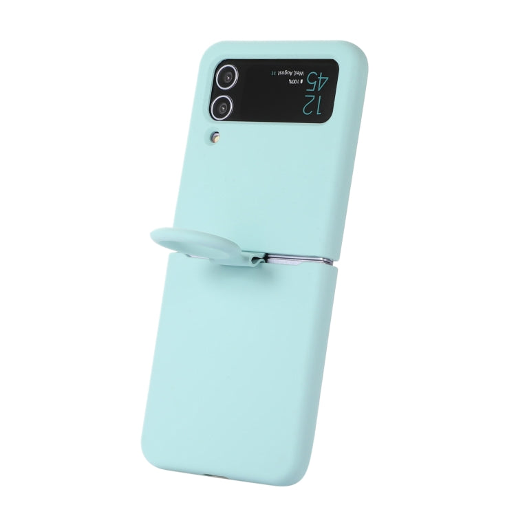 For Samsung Galaxy Flip 3 Silicone Integrated Ring Buckle Phone Case