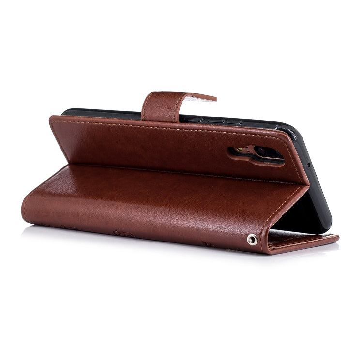 Plum Blossom Pattern Diamond Encrusted Leather Case for Huawei P20 ,with Holder & Card Slots