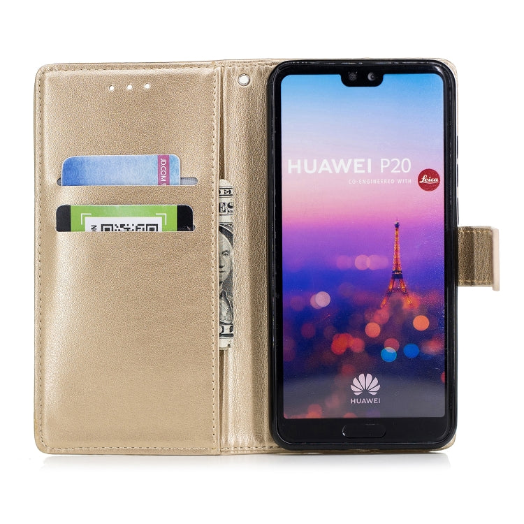 Plum Blossom Pattern Diamond Encrusted Leather Case for Huawei P20 ,with Holder & Card Slots