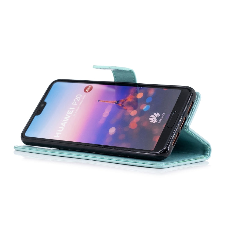 Plum Blossom Pattern Diamond Encrusted Leather Case for Huawei P20 ,with Holder & Card Slots