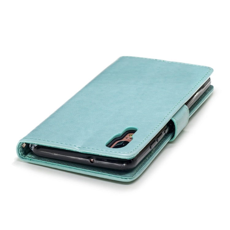 Plum Blossom Pattern Diamond Encrusted Leather Case for Huawei P20 ,with Holder & Card Slots