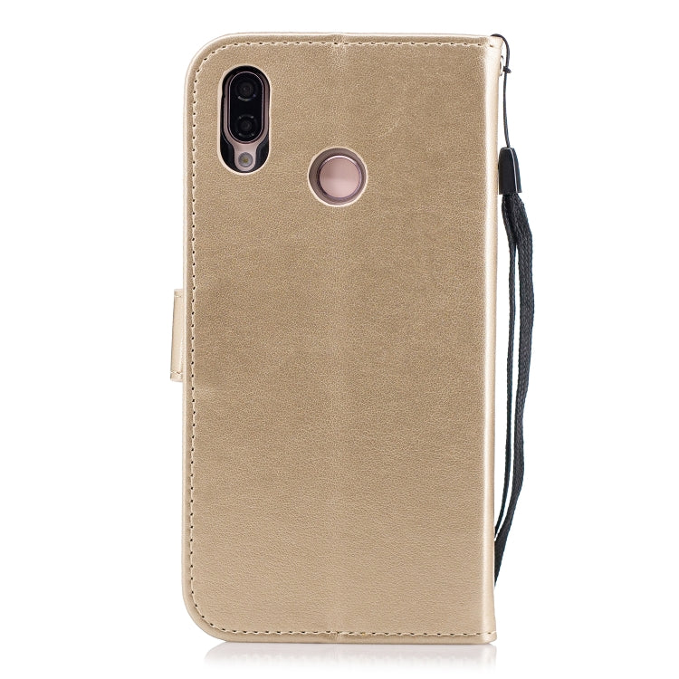 For Huawei  P20 Lite Plum Blossom Pattern Diamond Encrusted Leather Case with Holder & Card Slots