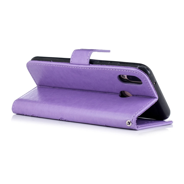 For Huawei  P20 Lite Plum Blossom Pattern Diamond Encrusted Leather Case with Holder & Card Slots