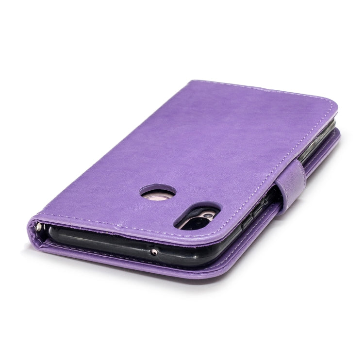 For Huawei  P20 Lite Plum Blossom Pattern Diamond Encrusted Leather Case with Holder & Card Slots