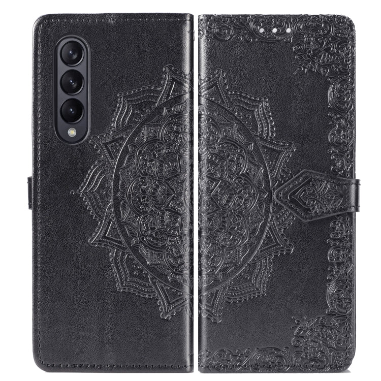 For Samsung Galaxy Z Fold4 Mandala Flower Embossed Leather Phone Case