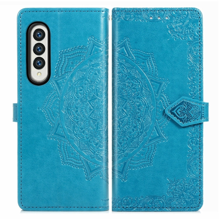 For Samsung Galaxy Z Fold4 Mandala Flower Embossed Leather Phone Case