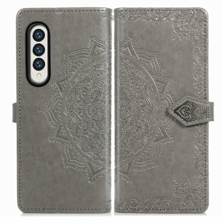 For Samsung Galaxy Z Fold4 Mandala Flower Embossed Leather Phone Case
