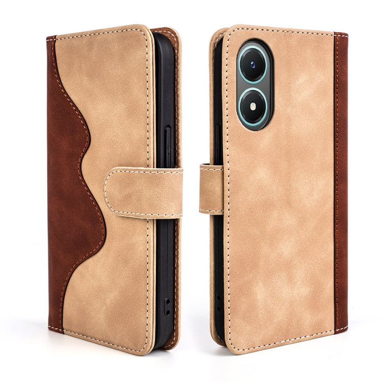 For vivo Y02s Stitching Horizontal Flip Leather Phone Case