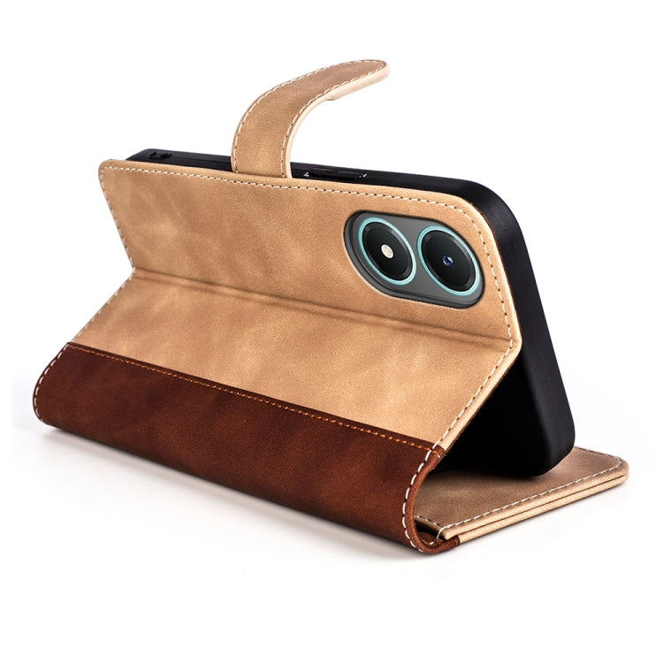 For vivo Y02s Stitching Horizontal Flip Leather Phone Case