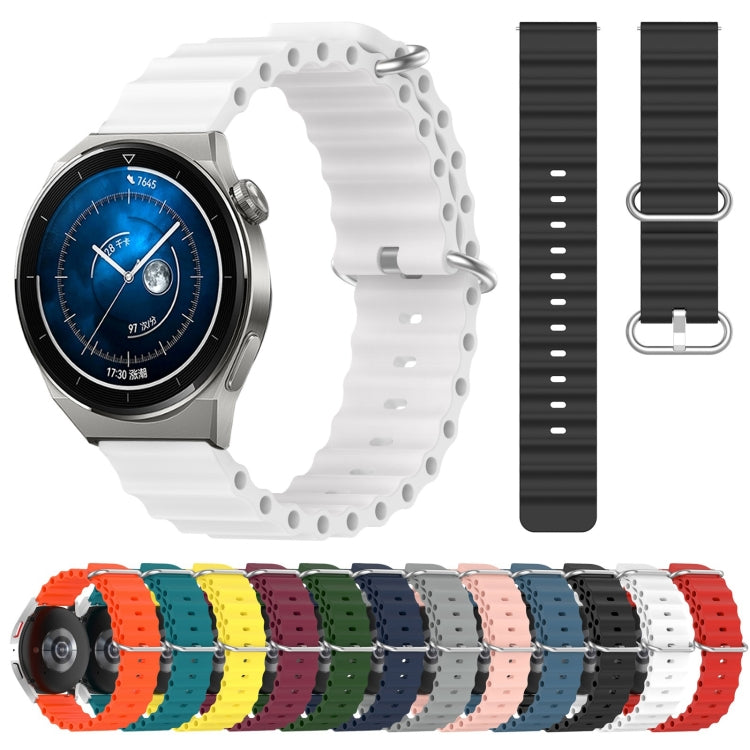For Huawei Watch GT3 Pro 46mm 22mm Ocean Style Silicone Solid Color Watch Band