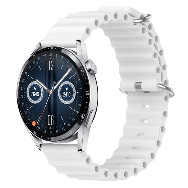 For Huawei Watch GT3 46mm 22mm Ocean Style Silicone Solid Color Watch Band