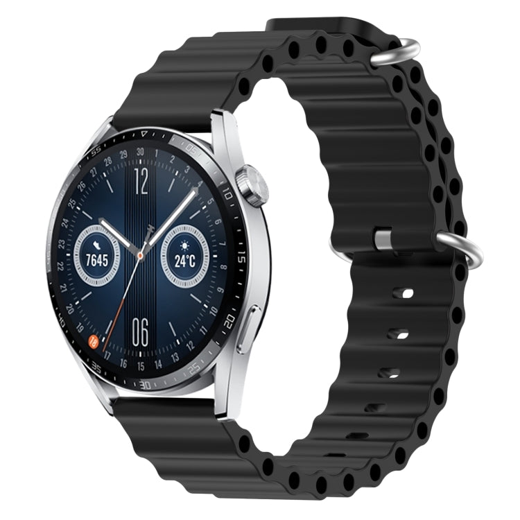 For Huawei Watch GT3 46mm 22mm Ocean Style Silicone Solid Color Watch Band