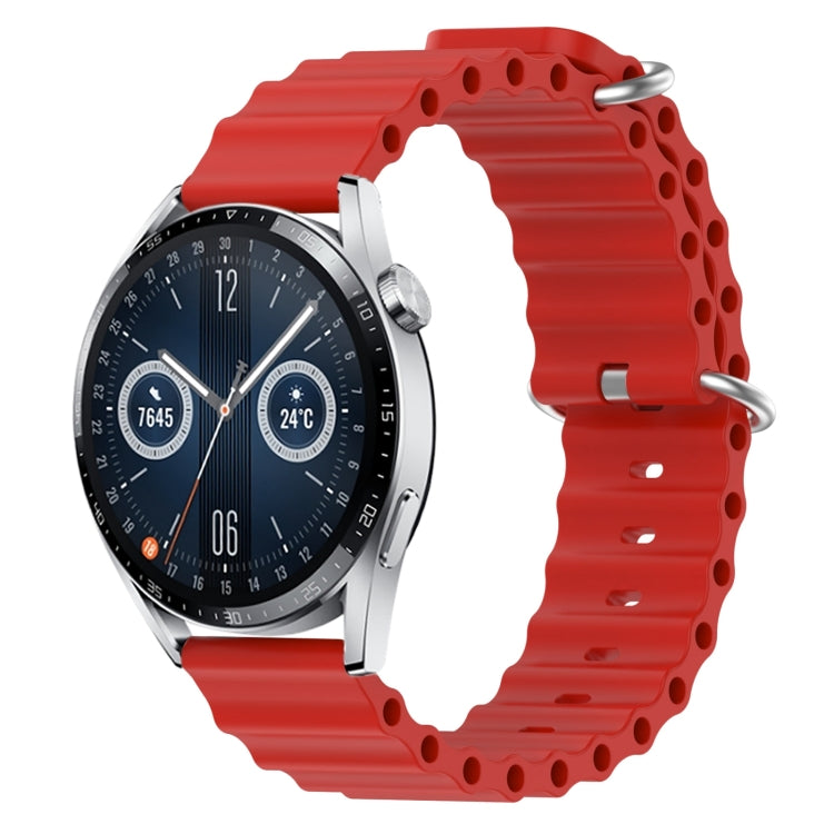 For Huawei Watch GT3 46mm 22mm Ocean Style Silicone Solid Color Watch Band