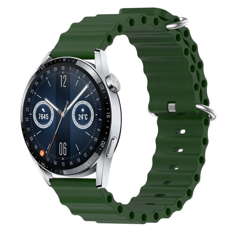 For Huawei Watch GT3 46mm 22mm Ocean Style Silicone Solid Color Watch Band