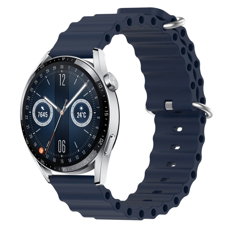 For Huawei Watch GT3 46mm 22mm Ocean Style Silicone Solid Color Watch Band